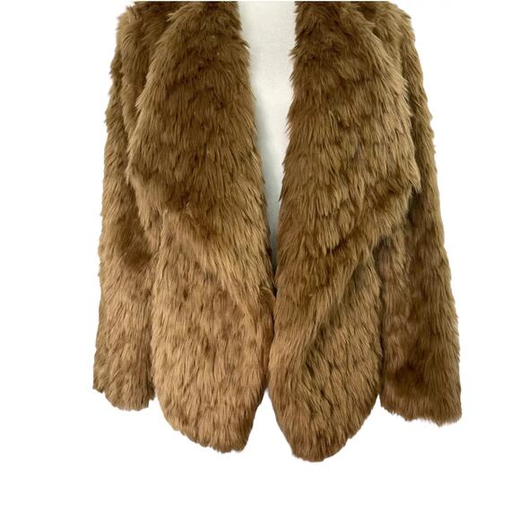 BB Dakota by Steve Madden Shag Faux Fur Taupe Jacket Coat Size Large - NWOT - Picture 3 of 12